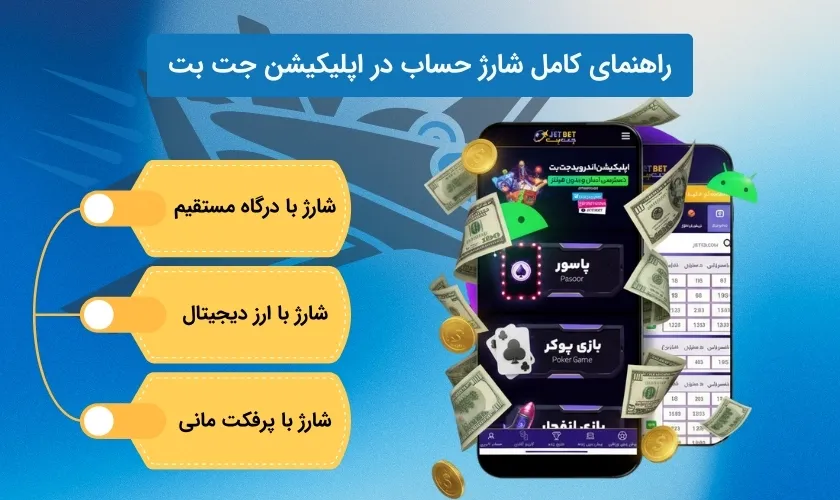 نحوه شارژ حساب در اپلیکیشن جت بت
